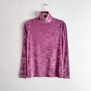 Dries Van Noten mauve pink velvet turtleneck mock neck maryam nassir zadeh XS S